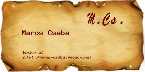Maros Csaba névjegykártya