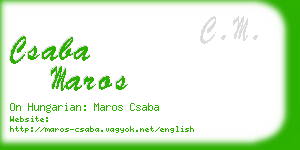 csaba maros business card